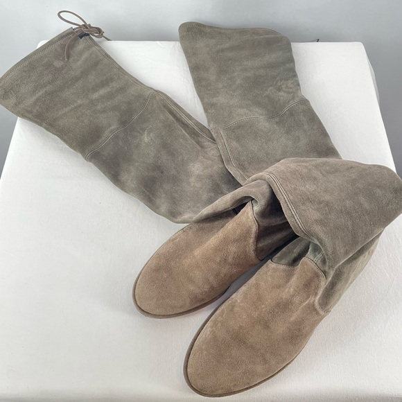 Stuart Weitzman Lowland Suede Over-the-Knee Boots in Taupe Size 7.5 - Picture 10 of 16